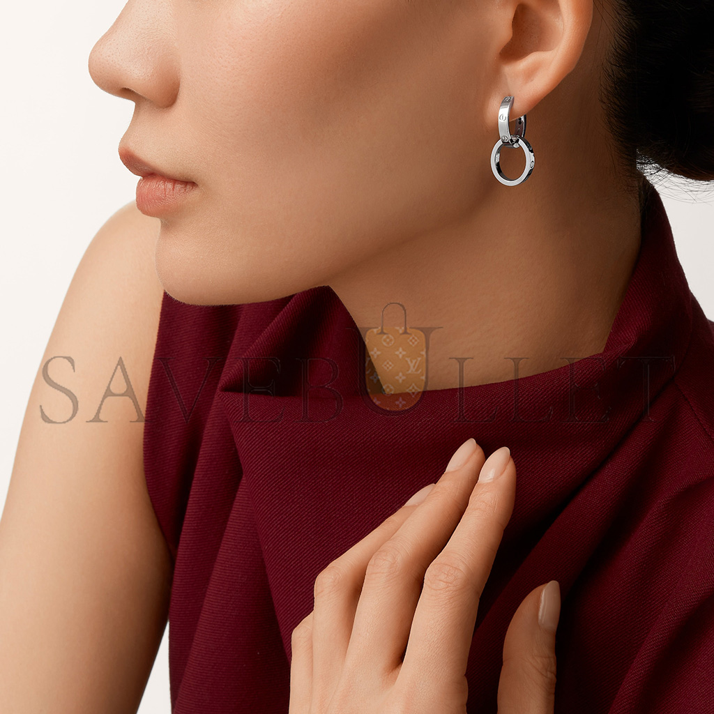 Ca*t*er love white gold earrings b8301500